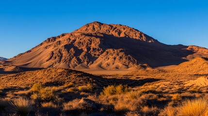 Naklejka premium Golden Hour Desert Mountain Landscape Panorama