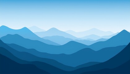 abstract blue mountain landscape illustration