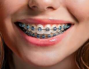 Obraz premium orthodontic smile with gleaming braces