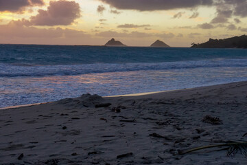 Hawaii sunset on the beach