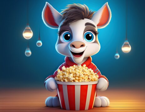 Niedliches Pferd mit Popcorn