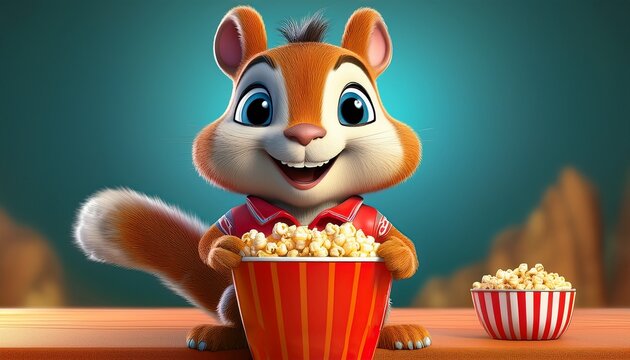 Eichh&ouml;rnchen mit Popcorn