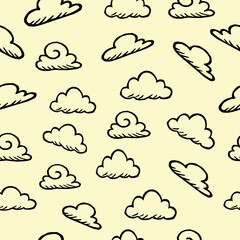 seamless pattern with clouds. Seamless Clouds Background.clouds pattern background. doodle clouds pattern background. cartoon fluffy clouds pattern background.
