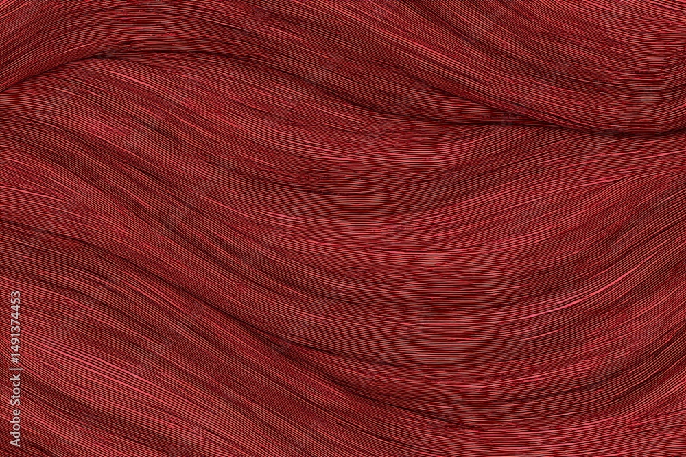 Poster deep red textile with wavy linear texture