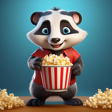 Dachs mit Popcorn
