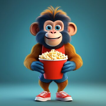 Mandrill &Auml;ffchen mit Popcorn