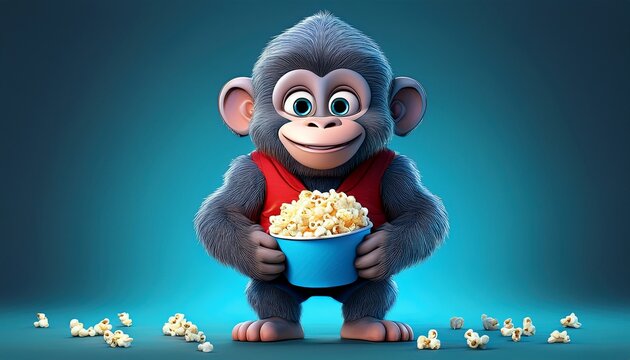Gorilla mit Popcorn