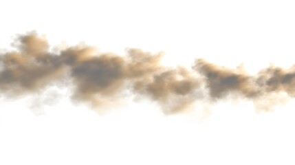 Tan Dust Cloud Smoke Effect Isolated on White Background
