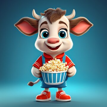 Kuh mit Popcorn