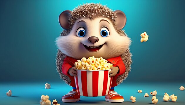 Igel mit Popcorn