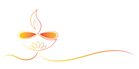 Diwali candle line art style  