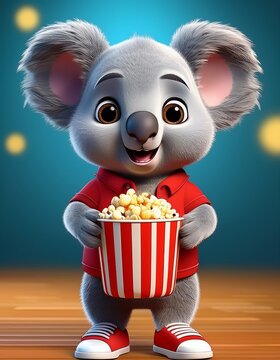 Koalab&auml;r mit Popcorn