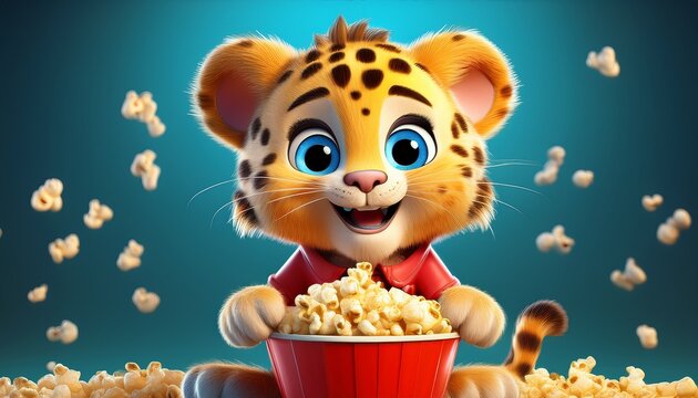 Leopard mit Popcorn 
