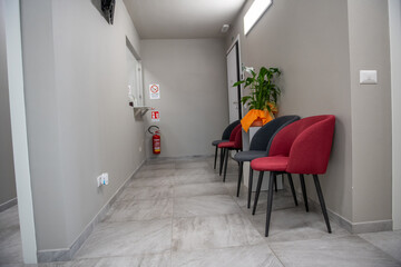 Professional healthcare facility entrance with clean design and organized reception space