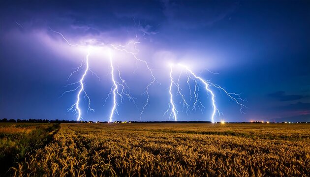 Stormy Wheatfield at Night.