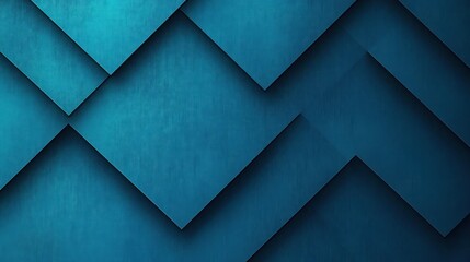 abstract layered geometric blue shapes with shadows creating a three-dimensional effect