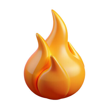 fire style 3d plastic, isolated, AI