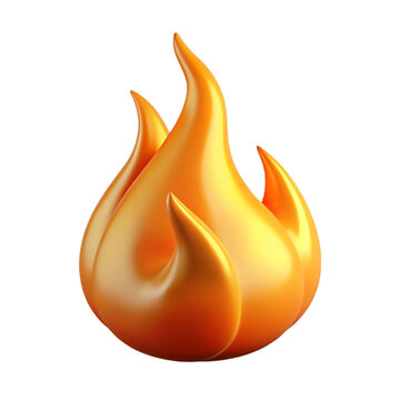 fire style 3d plastic, isolated, AI