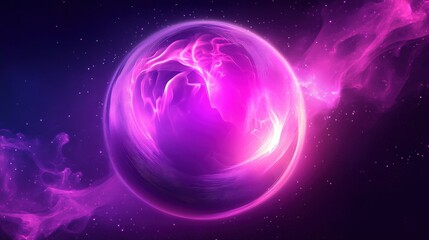 Obraz premium Cosmic sphere of vibrant energy swirling in space.