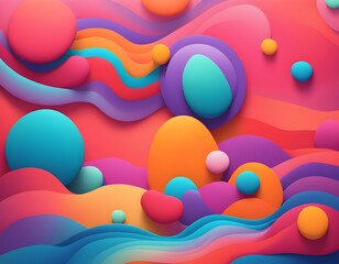 Fototapeta premium Vibrant Blobland: Mobile App Backdrop