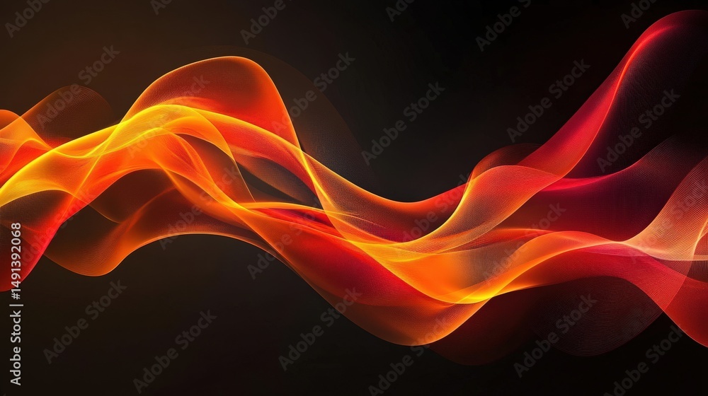 Poster abstract fiery stream design with soft color transitions.