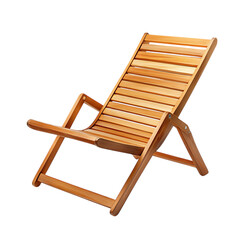Elegant Compact Wooden Beach Chair with a Modern De Isolated on Transparent Background