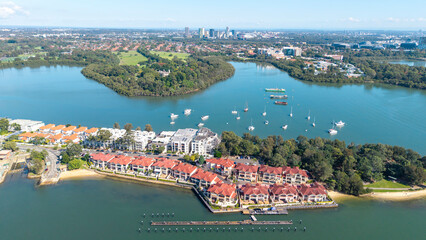 The Sydney suburb of Mortlake on the banks of the Parramatta river, New South Wales, Australia.