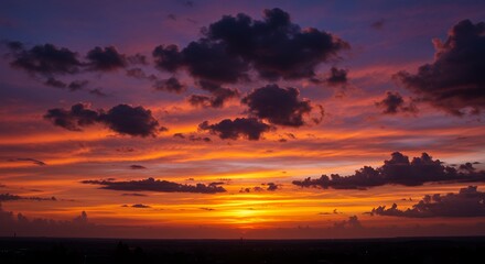 Sunset with Clouds in Vibrant Colors