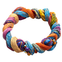 Artistic Woven Bracelet with Freeform Interlacing Knot Isolated on Transparent Background