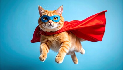 Superhero Cat Flying.