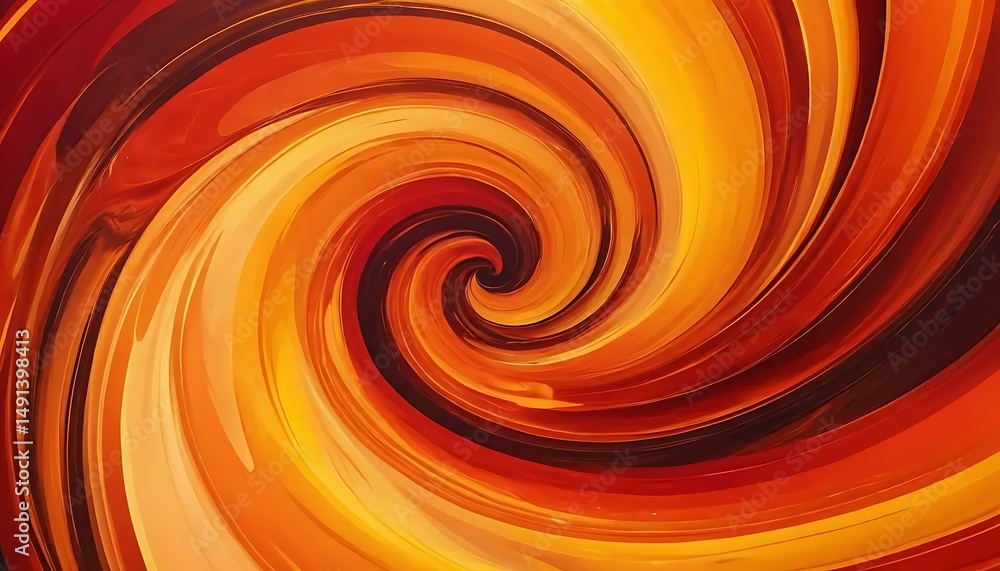 Poster abstract vortex of swirling light, evoking warmth and inviting the viewer into its fiery depths.