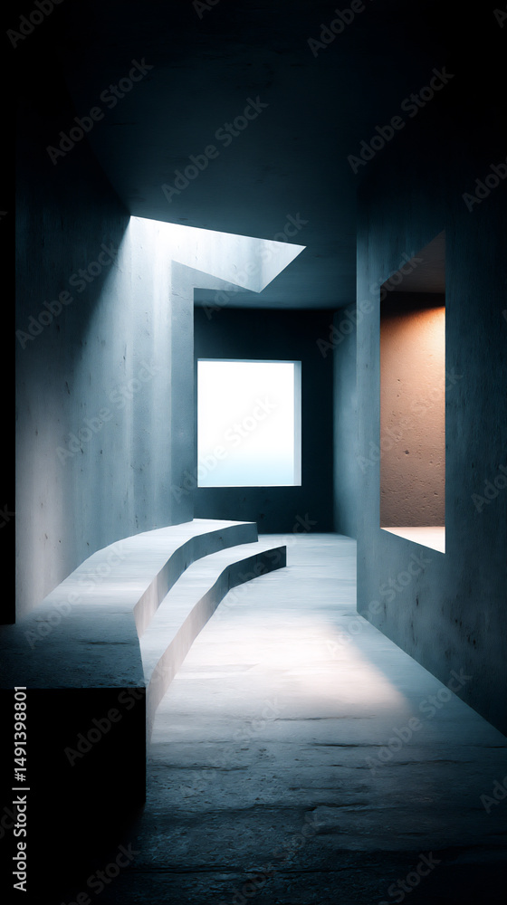 Poster soft, diffused light illuminating textured surfaces in a monochromatic color scheme