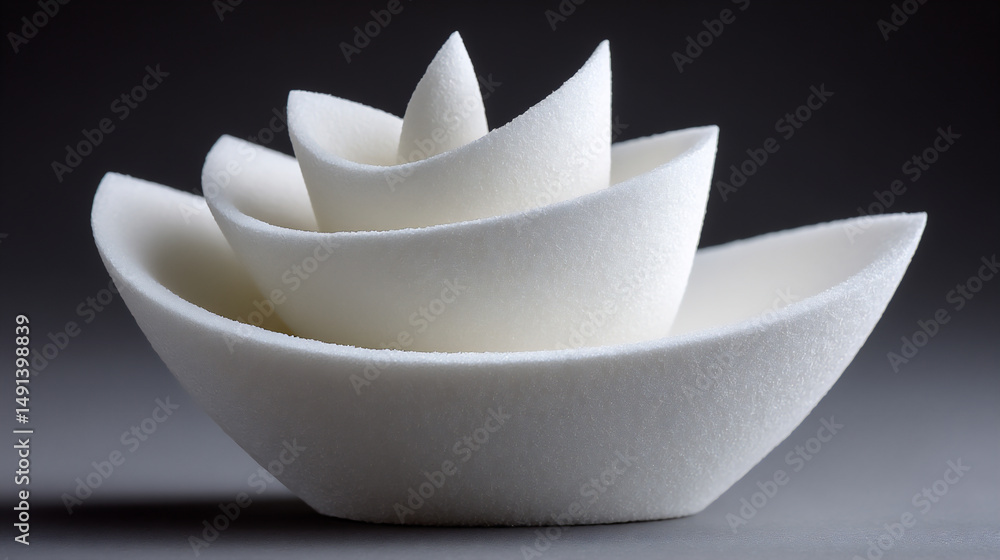 Poster soft, flowing shapes in a monochromatic color scheme with subtle variations in tone and texture