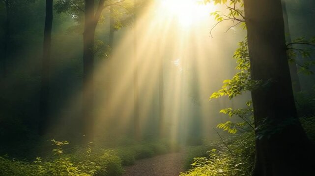 sun light in the rain forest
