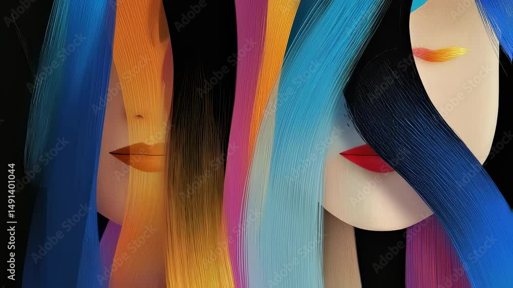 Poster an artistic representation of a smart mirrors screen displaying animated brush strokes that envelop 
