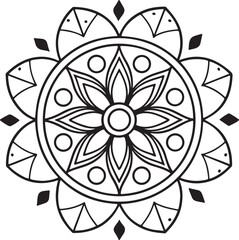Intricate Flower Mandala – Printable Outline for Coloring