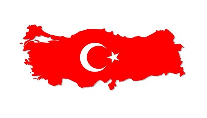 Turkey Map Flag Illustration.