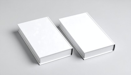 Two Blank White Books Mockup.
