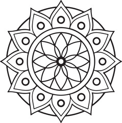 Intricate Flower Mandala – Printable Outline for Coloring