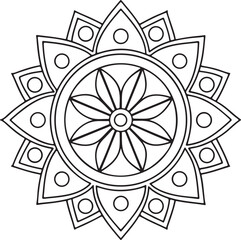 Intricate Flower Mandala – Printable Outline for Coloring