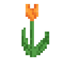 Fototapeta premium Simple flower pixel art