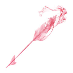 Artistic Arrow with Dynamic Motion in Soft Rose Col Isolated on Transparent Background