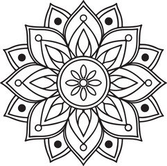 Intricate Flower Mandala – Printable Outline for Coloring