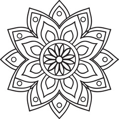 Intricate Flower Mandala – Printable Outline for Coloring