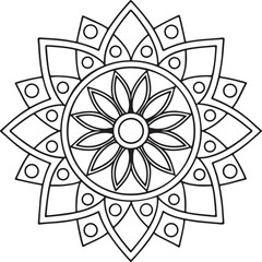 Intricate Flower Mandala – Printable Outline for Coloring
