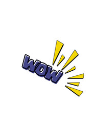 Animated "WOW" graphic design for social media.