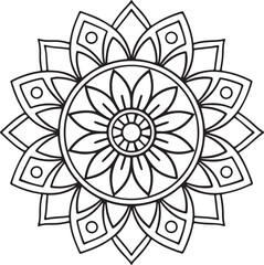 Intricate Flower Mandala – Printable Outline for Coloring