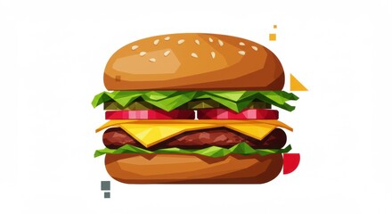 Delicious gourmet burger with fresh ingredients and toasted bun