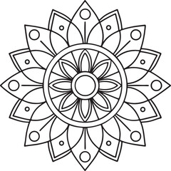 Intricate Flower Mandala – Printable Outline for Coloring
