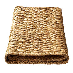 Modern Eco Straw Mat with a Natural Woven Texture Isolated on Transparent Background